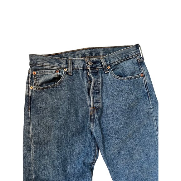 Levi's 501 Vintage Blue Denim Straight Leg Jeans Men's Size W32 L32 Classic Fit - Picture 2 of 10